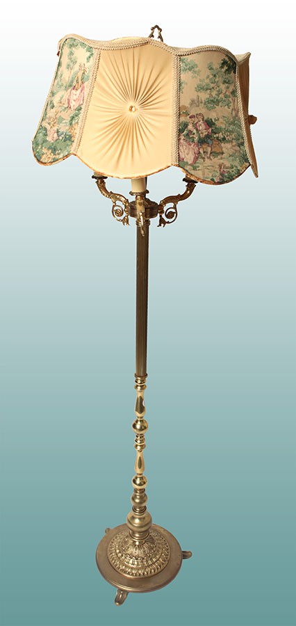 lampada legno a piantana da terra in noce epoca 900