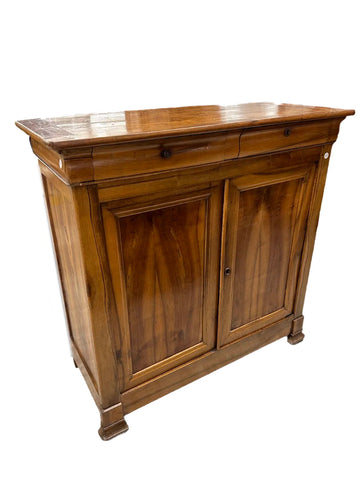 Credenza Francese Stile Luigi Filippo in Legno di noce XIX secolo con 2 ante e 2 cassetti