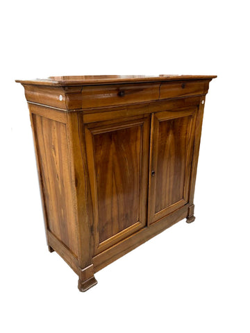 Credenza Francese Stile Luigi Filippo in Legno di noce XIX secolo con 2 ante e 2 cassetti