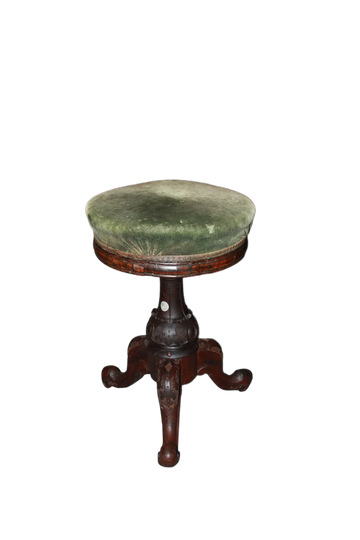 Victorian Swivel Piano Stool Ottoman from the 1800s