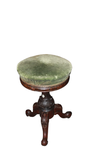 Victorian Swivel Piano Stool Ottoman from the 1800s