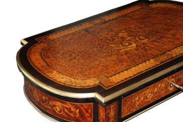 French Dressing Table Louis XVI Style in Ebony and Burl Wood Inlaid