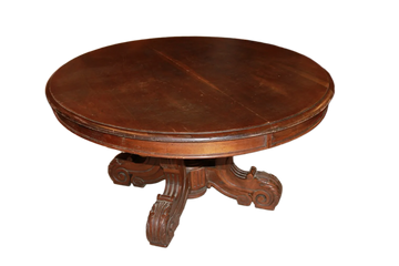 1800s Walnut Oval Extendable Table in Louis Philippe Style