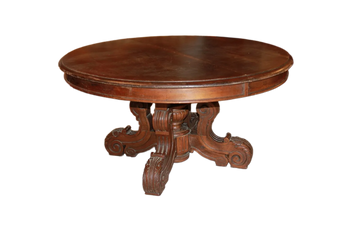 1800s Walnut Oval Extendable Table in Louis Philippe Style