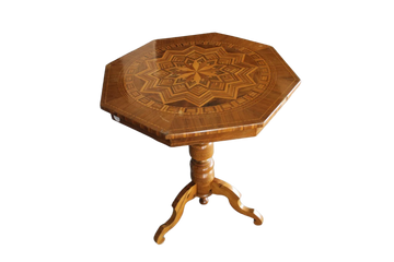 19th Century Italian Sorrento Table with Inlaid Octagonal Top