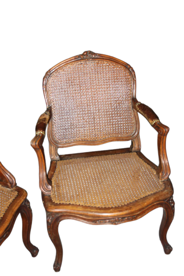 Paire de Fauteuils Français du XIXe Siècle en Paille