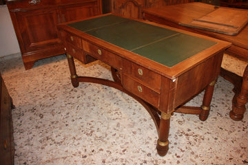 Early 20th Century French Empire Desk in Mahogany with Leather Top