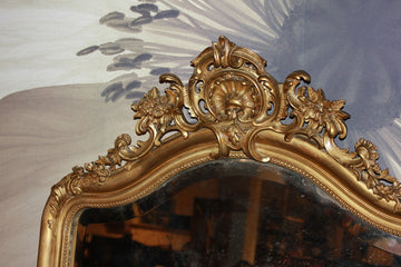 Grande specchiera stile Luigi XV in legno dorato foglia oro