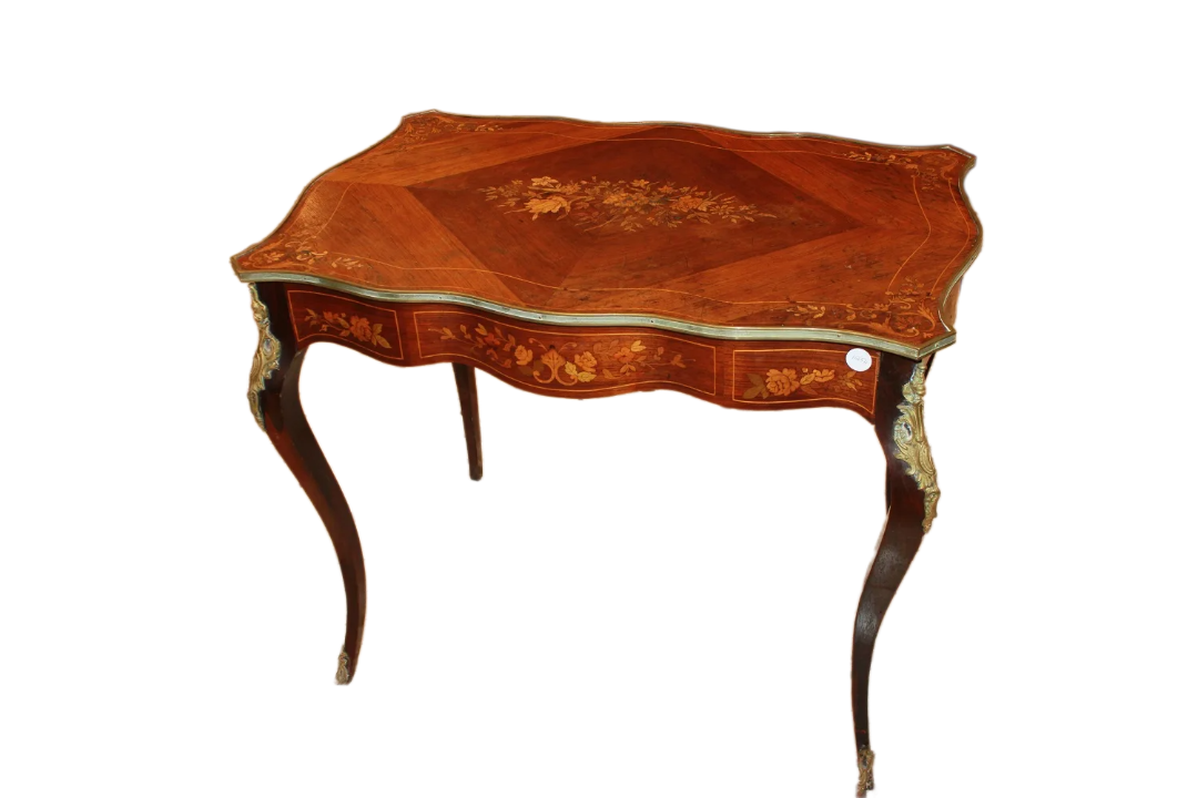 French Louis XV Style Desk in Inlaid Rosewood from the 19th Century