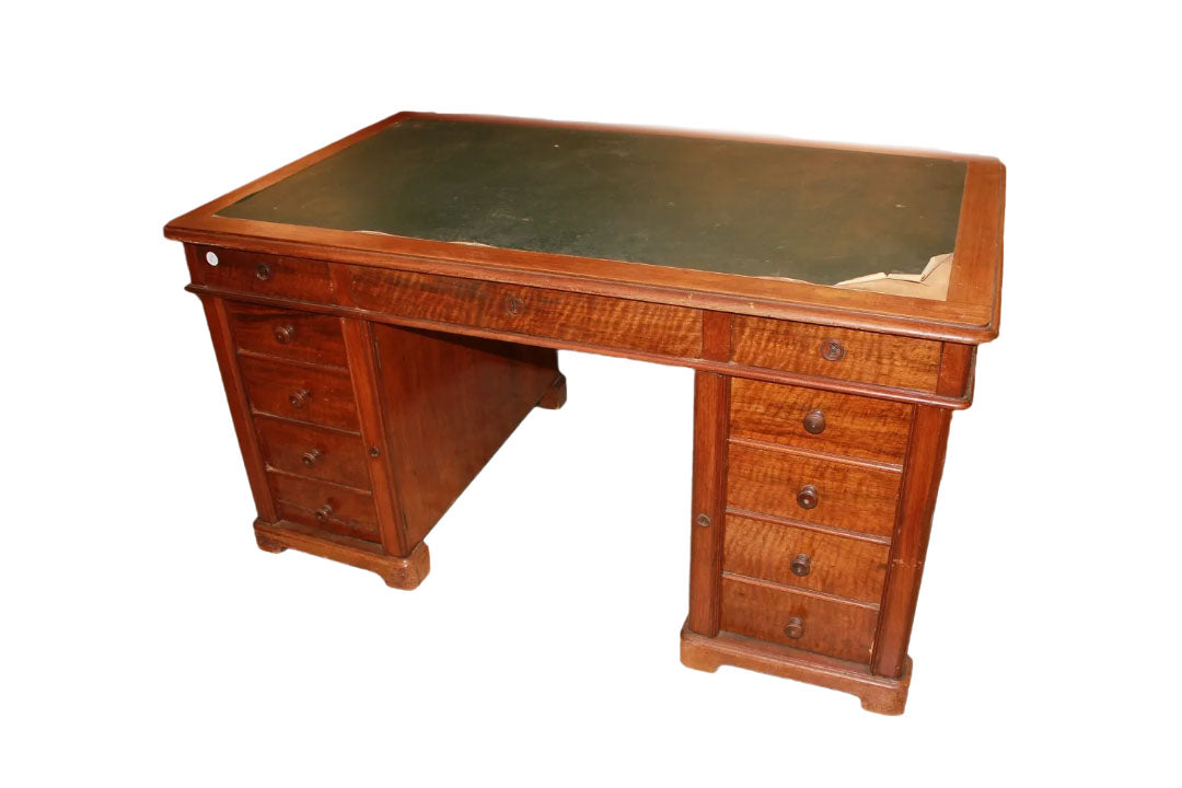 Louis Philippe Style Desk with Columns and Drawers