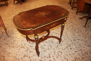 Table Bureau Style Louis XVI en Bois de Palissandre Incrusté