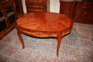 Table Française Extensible Style Louis XV - Bois de Rose et Bois de Violette | XIXe Siècle