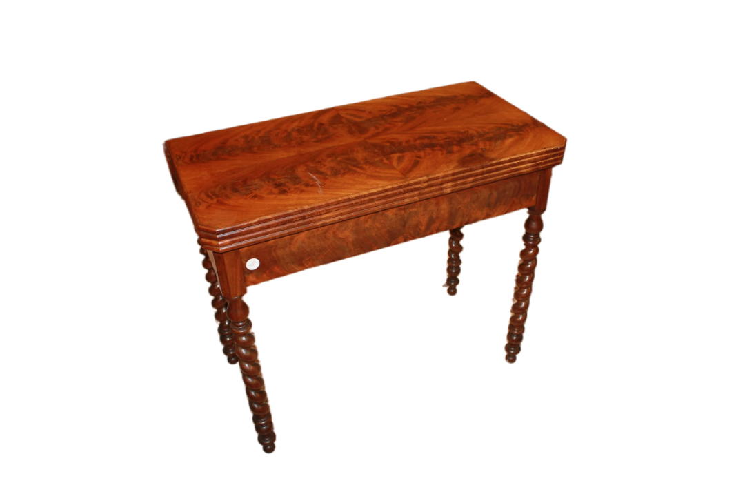 Table de Jeu en Style Directoire en Acajou Blond