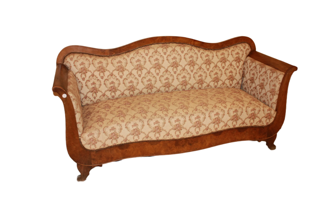 Louis-Philippe-Sofa aus Nussbaumholz, Frankreich 19. Jahrhundert