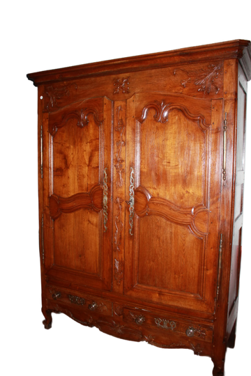 Armadio Bretone francese di fine 1700 in legno di rovere