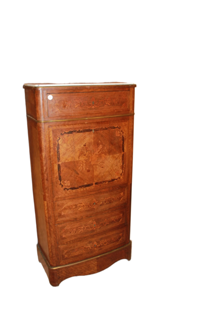 Secretaire stile Transizione del 1800 riccamente Intarsiato