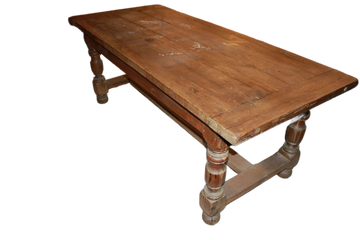 Grande Table Rustique Française en Noyer du Début du XXe Siècle