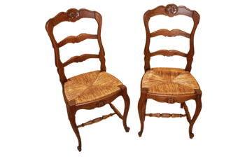 Set of 6 French Provincial Style Chairs in Oak Wood