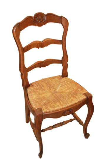 Set of 6 French Provincial Style Chairs in Oak Wood