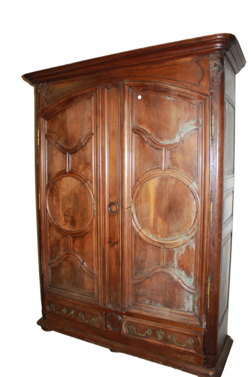 Grande Armoire Provençale en Noyer à Deux Portes, Fin XVIIIe Siècle