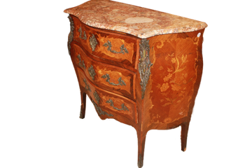 Commode Française de Taille Moyenne, Style Louis XV, Incrustée (Milieu du XIXe Siècle)