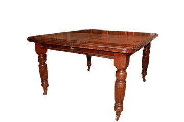 Victorian Style Extendable Square Table from the 1800s in Mahogany