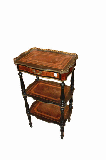 Etagere Tavolino con Ripiani e Cassetto Stile Napoleone III del 1800