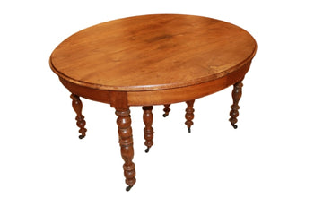 Table Ovale Extensible Française Style Louis Philippe du XIXe Siècle en Bois de Noyer