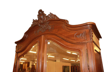 French Wardrobe with Mirrors – Louis Philippe Style – Walnut Wood – Late 19th Century