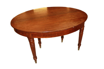 French Oval Extendable Mahogany Table – Late 19th Century