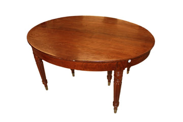 French Oval Extendable Mahogany Table – Late 19th Century