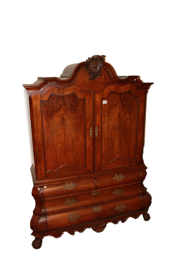 Trumeau Olandese del XVIII secolo stile Chippendale in legno di Noce