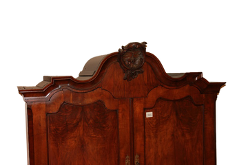 Trumeau buffet hollandais de style Chippendale du 18ème siècle en bois de noyer