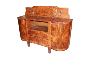 Credenza Francese stile Liberty in radica di Noce della prima metà del 1900