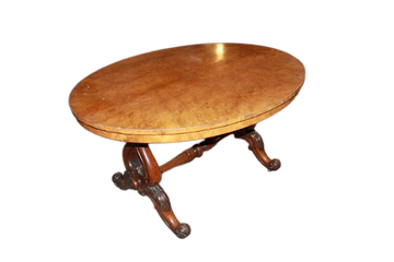 Table basse anglaise de la seconde moitié du 19ème siècle en bois de noyer