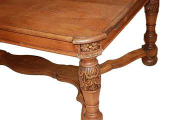 French rustic extendable table from the second half of the 19th century in oak wood