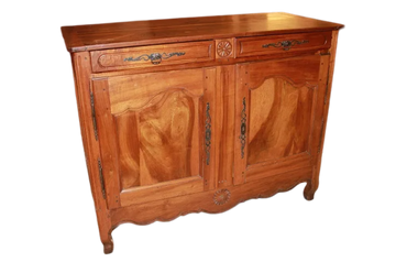 Credenza 2 porte francese in legno di noce stile Provenzale con motivo di intaglio XIX secolo