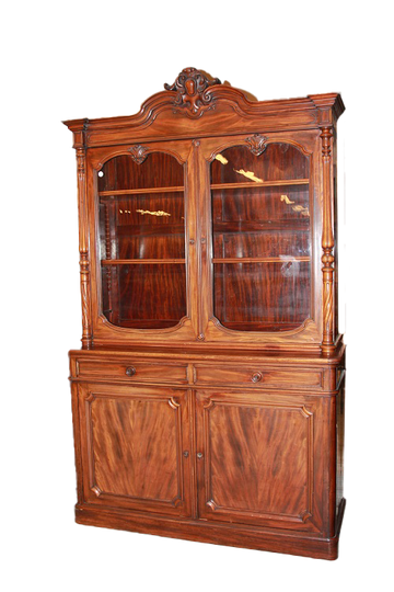 Grand buffet double Louis Philippe en bois d'acajou 19ème siècle