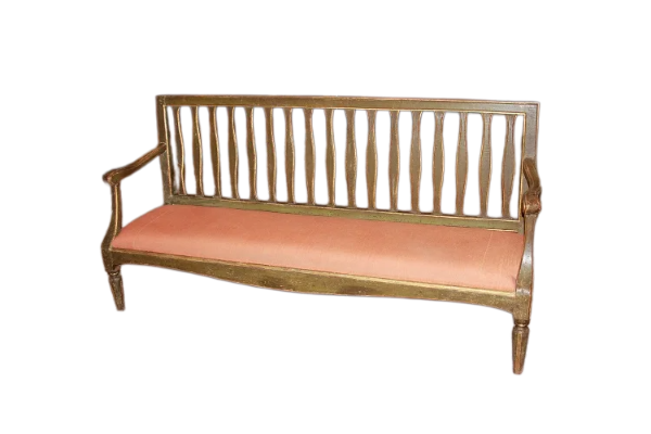 Italian sofa from the late 1700s Louis XVI style in gilded wood