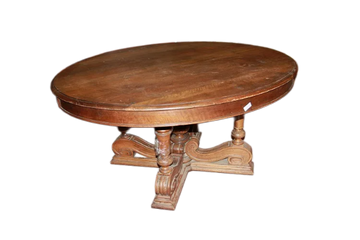 Table ovale de style Louis Philippe de la seconde moitié du 19ème siècle en bois de noyer