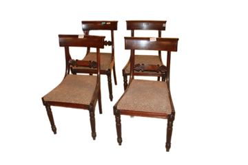 Group of 4 Regency Style chairs in mahogany wood