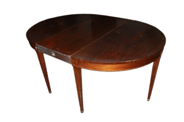 English Victorian style oval table in mahogany wood with 6 legs