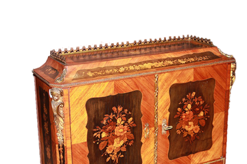 French cabinet from the first half of the 19th century, richly inlaid Louis XV style