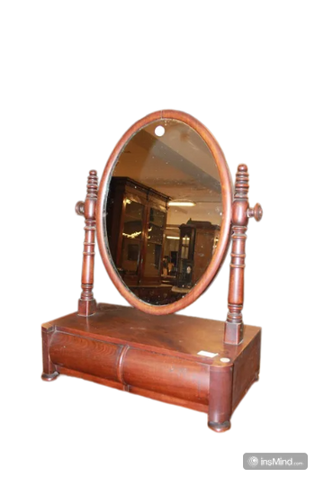 Victorian freestanding swinging mirror from the 1800s in mahogany wood