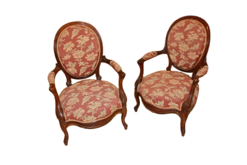 Pair of French Louis Philippe style armchairs in 19th century rosewood