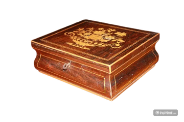 Small French box from the 1800s, inlaid with rosewood