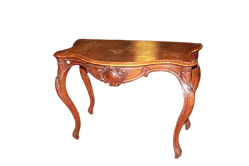 Table console italienne du milieu du 19ème siècle de style Louis Philippe en bois de noyer