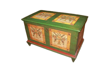 Large 19th Century Tyrolean Painted chest with Floral Motif