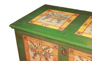 Large 19th Century Tyrolean Painted chest with Floral Motif