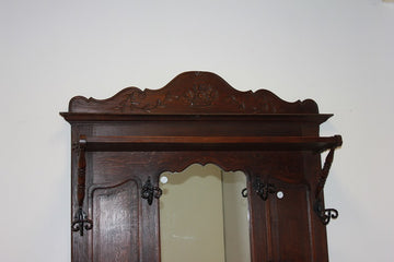 Cappottiera Appendiabiti stile Provenzale Francese del 1800 In Legno di Rovere